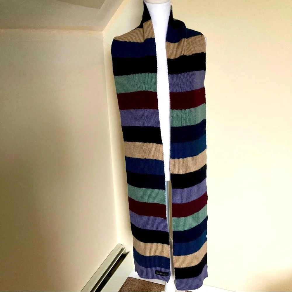 Metropolitan by Lord & Taylor Striped Scarf 100% Icelandic Wool